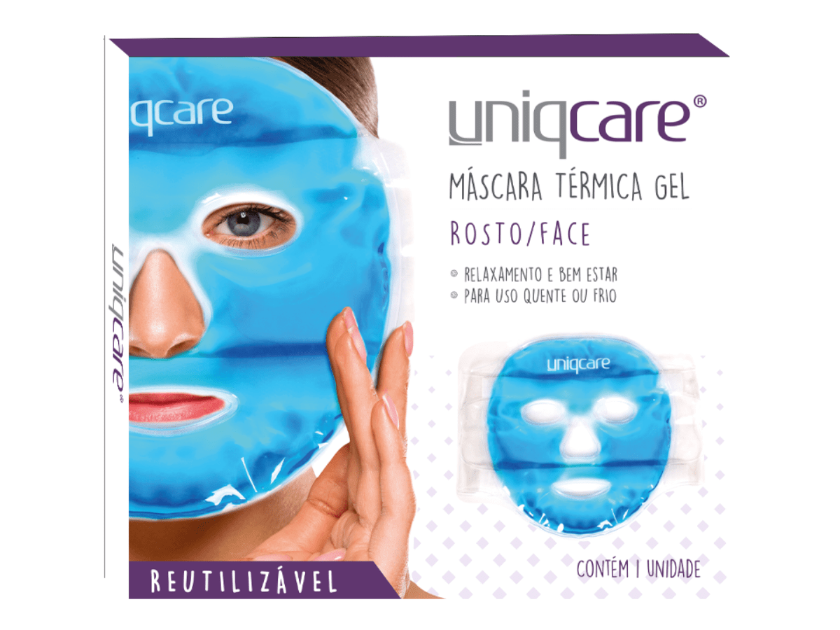 Máscara Facial Térmica Em Gel Compressa Quente E Gelada UniqCare